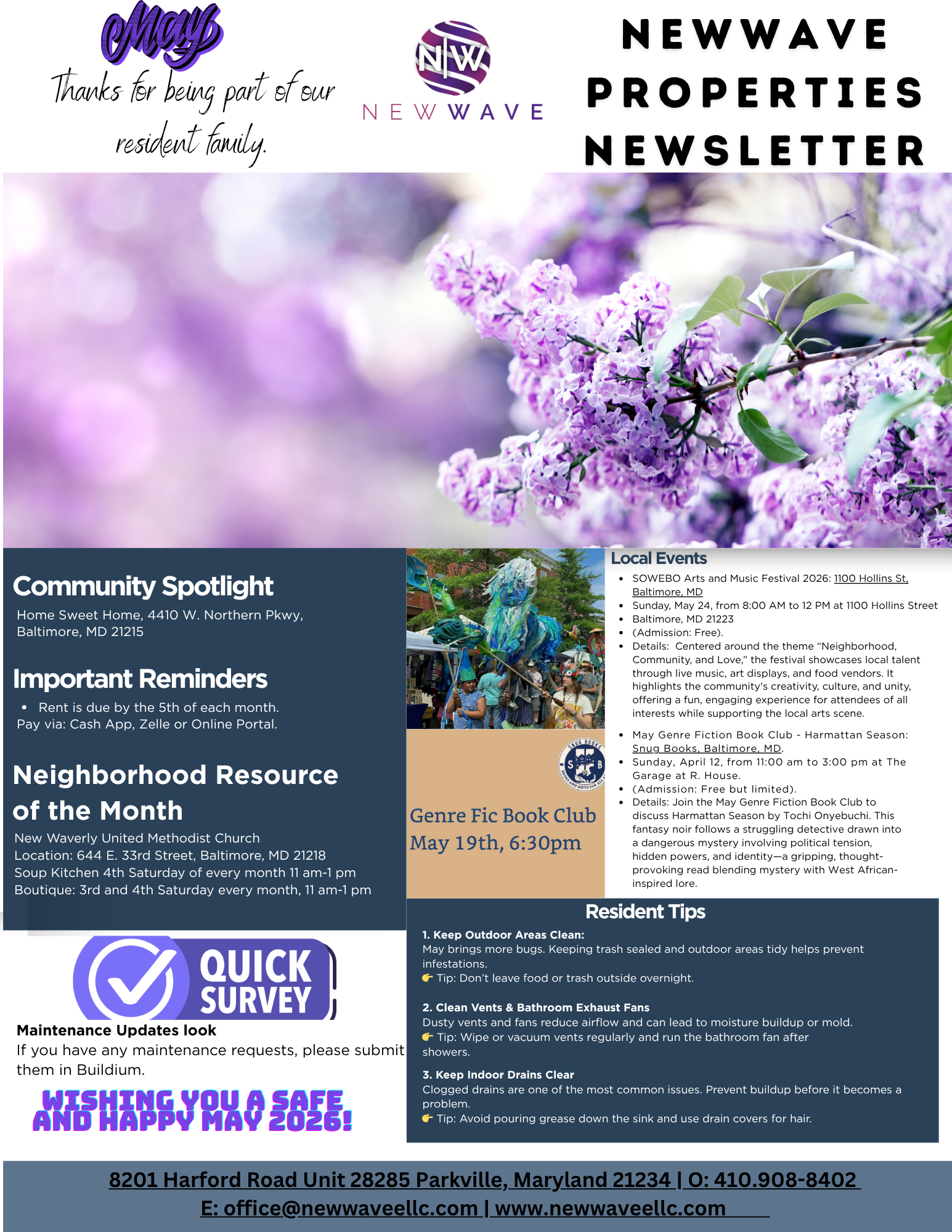 NewWave Properties May Newsletter